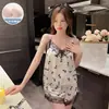 Nueva Colección de Verano Camisola de Seda Hielo para Mujer Encaje Sexy Huaer Algodón Dulce Conjunto para Estar en Casa