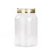 Stock Listo Tapa Dorada de Doble Capa de Alta Calidad Producto para la Salud Botella de Plástico Polvo de Esporas Ginseng Americano Frasco de Plástico Transparente Contenedor de Grado Alimenticio