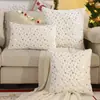 Funda de Almohada Decorativa Navideña Transfronteriza de Comercio Exterior, Felpa de Invierno y Otoño con Copo de Nieve Estampado Dorado, Decoración para el Hogar de Invierno, Dropshipping