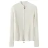 Estilo minimalista old money~Cardigã de tricô 100% cashmere puro Consinee para mulheres Versátil para o trabalho e dia a dia suéter slim fit