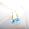 Suministro de fábrica flor de cerezo flor seca flor real Joyería pendientes gancho de oreja dorado fresco dulce estilo pastoral joyería al por mayor