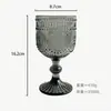 Copa de Vino de Vidrio de Color en Relieve, Vaso para Jugos, Copa de Vino, Copa de Cáliz, Copa de Vino Engrosada, Copa de Champaña, Lujo Ligero Retro