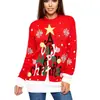 Suéteres de Natal Personalizados para Casal, Suéteres Jacquard Vermelhos Divertidos com Design de Árvore de Natal, Estilo Europeu e Americano de Feriado, Personalização de Amostra