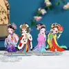Imanes de Nevera de Personajes de Ópera de Metal, Souvenirs Culturales y Creativos de Maquillaje Facial de la Ópera de Pekín, Pegatinas Magnéticas con Mu Guiying, Guan Yu y Yang Guifei