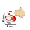 Pingente de Aço Inoxidável Desenho Papai Noel com Design de Gotejamento de Óleo, Pulseira DIY Feita à Mão, Colar, Chaveiro, Enfeite Pendente, Acessório