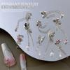 Joyería para uñas colgante de mariposa joyería nueva aleación plata lazo amor luna cadena diamante accesorios calientes