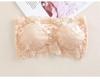 Sostén de encaje de una palabra con pecho envuelto, con almohadilla para el pecho, espalda de tres broches, push up, top de tubo anti-exposición, ropa interior transpirable para mujer