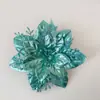 Polvo Dorado Flor de Navidad Cabeza de Flor Artificial Flor de Polvo Dorado Colgante para Árbol de Navidad Regalo Festivo Guirnalda Accesorios Decoración Navideña