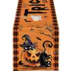 Serie de Halloween Transfronteriza Camino de Mesa Decoración de Mesa para Fiesta Navideña Mantel Largo Estampado de Fantasma Calabaza Mantel