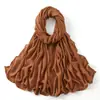 Bufanda Larga de Algodón Malayo para Mujer, Color Sólido, Transpirable, Moderna, Elástica, Cómoda, Bufanda Chal Versátil, Superventas Transfronteriza, en Stock