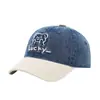 Gorra de béisbol con bloques de color estilo coreano para bebés, gorra de mezclilla con visera para niños y niñas, sombrero bordado con protección solar para niños