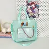 Bolso de Mano Transparente de Color Dulce Fresco de Alto Valor Estilo Japonés Ins para Mujer, Ligero para Clase o Tutoría