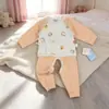 Conjunto de Roupa Íntima de Algodão Macio para Recém-Nascidos Primavera e Outono, Roupa Camada Base para Bebê Bordada com Desenhos Animados Sem Costura, Tamanhos 52-59 #