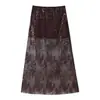 Para Comercio Exterior Transfronterizo Europeo y Americano Ropa de Mujer, Estilo de Verano Más Vendido en Aliexpress, Falda Versátil de Dos Colores Bordada con Lentejuelas de Cintura Alta