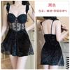 Marca Guiruo Lingerie Luxo Acessível Tentação Renda Decote Profundo Push-Up Almofada Extra para Seios Veludo Roupão Feminino Conjunto 4769