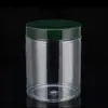 Frasco de plástico alimentario de fábrica transparente té perfumado fruta seca caramelo sellado botella de plástico PET de boca ancha cubo de plástico para galletas