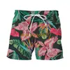 Pantalones de Playa de Verano Hoja de Plátano Impresión Digital 3D Pantalones de Playa Casuales Modernos Shorts para Hombre