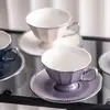 Juego de Taza y Platillo de Cerámica para Café Octagonal Taza y Platillo de Gama Alta Decoración de Accesorios para Fotos de Cafetería para el Té de la Tarde
