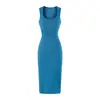 Vestido regata quadrado puramente sedutor com cintura franzida para acinturar, doce e sexy, versátil para uso casual, vestido bodycon justo ao corpo