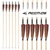 Flecha de Madeira com Pena Real 8mm Arco Arco Tradicional Caça com Arco Arco Recurvo Equipamento de Tiro com Arco ao Ar Livre Tiro com Arco Antigo Duas Cores Opcionais