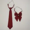 [Set de Plumas Mate] Pajarita Roja Flor de Cuello para Mujer Estilo Japonés Estilo Universitario Pajarita Jk Traje de Marinero