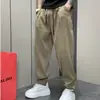 Pantalones Casuales de Seda Helada de Verano Ultra Delgados y Elegantes para Hombre con Efecto de Caída, Pantalones Largos Plisados Sueltos de Talla Grande de Moda