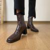 Nuevas Botas Elásticas Ajustadas 2026 para Mujer, Elegantes Botines de Tacón Grueso para el Trabajo, Botas Negras Retro de Otoño e Invierno