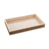 Bandeja de Madeira com Sisal Trançado Bege 37,5cm x 23,5cm x 4cm - Woodart
