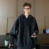 Moletom cinza com capuz, estilo americano, pesado, uma peça moderna e estilosa para homens e mulheres, perfeito para outono e inverno, oferecendo um visual de alta qualidade, casual e descontraído