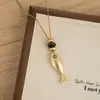 Collar de Cadena de Cuentas de Peces Pequeños de Piedra Natural Estilo Coreano para Mujer, Lujo Ligero, Diseño de Nicho de Gama Alta, Accesorio de Cadena para Clavícula de Acero de Titanio