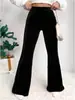 Nuevos Pantalones Casuales de Pana de Pierna Ancha para Mujer Otoño/Invierno 2026, Moda Transfronteriza Pantalones Acampanados de Color Sólido para Mujer