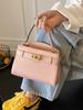 Bolso Kelly Transfronterizo para Mujer 2024 Nuevo Niche Texturizado Retro Hebilla Metálica Bolso de Hombro para Viajero Versátil Bolso Cruzado