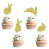 Pascua 4 Adorno Dorado de Conejo para Pastel FELIZ Pascua Suministros Decorativos para Fiesta Temática de Pascua