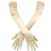 Guantes Largos Protector Solar al por Mayor Guantes para Mujer Adulta Elásticos de Satén Guantes Largos de Spandex Guantes para Vestido de Ceremonia 55cm