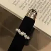 Anillo de Perla Estrellada Estilo Coreano Barroco Anillo Abierto de Perlas Pequeñas para Mujer Moda Francesa Suave Anillo Apilable para Dedo Índice