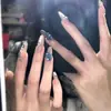 [Huafei Cara Táctil] Deseo Puro Degradado Nude Uñas Portátiles Hechas a Mano 10 Piezas Piezas de Uñas Terminadas Venta al por Mayor