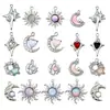 20 Estilos Strass Blanco K Aleación de Zinc Estrella Luna Sol Colgante Charms DIY Collar Pulsera Hecho a Mano Accesorios de Joyería