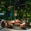 Suministro directo transfronterizo sofá de ratán para exteriores de diseño creativo para ocio exterior patio balcón individual doble sofá de ratán