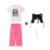 Ropa de Moda Infantil de Street Dance Hip Hop Niños Hip-Hop Fresco y Guapo Marca de Moda Chaleco Traje Niñas Ropa para Actuación de Tambores