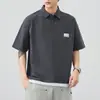 Roupas Masculinas Shanggu 2026 Verão Novo Estilo Japonês Tendência Casual Camisa Polo Corte Solto Bordada Versátil Manga Curta Modelo Masculino