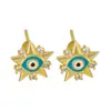 Distrito Lu Nueva Moda Femenina Joyería Temperamento Pequeños Pendientes de Cobre Incrustados con Circonita Pendientes Retro Versátiles Pendientes Pendientes
