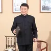 Conjunto de Lã Espessa de Alta Qualidade para Homens de Meia-Idade e Idosos, Jaqueta de Algodão Estilo Chinês para Idosos, Roupa para o Pai