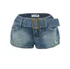 Shorts de Mezclilla con Cinturón Retro Americano para Mujer 2026 Nuevo Estilo de Verano Chica Popular Cintura Baja Sexy Ajustados al Cuerpo que Resaltan la Cadera Pantalones Cortos