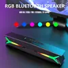 Alto-falante Bluetooth com Som de Vento Mecânico em Formato de Barra Longa, Longa Duração de Bateria, Iluminação RGB e Áudio, Personalizado de Fábrica, Colorido RGB