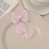 Acessórios de laço com glitter brilhante, pérolas em formato de coração, acessórios para joias DIY, acessórios de decoração em tecido para bolsas fofas