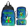Nova mochila escolar estampada UNSPEAKABLE de três peças, desenho animado, periférico de jogo, mochila estudantil, Bolsa de Ombro Estojo