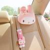 Almohada de Coche de Perro de Orejas Grandes Lindo de Dibujos Animados Merlot Reposacabezas Peluche Almohada para el Cuello Almohada Cubierta de Cinturón de Seguridad para Hombros para Niñas
