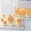 Decoración de Pastel de León Pegamento Suave Sombrero de Fiesta Muñeco León Pequeño Adornos Papel Mufen Vaso de Papel Vaso de Papel para Hornear Empaque