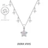 Elemento Popular do Xiaohongshu Colar de Zircônia Estrela Rosa Luxo Acessível Estilo Ins de Alta Qualidade Acessórios de Joias de Nicho para Mulheres