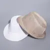 Sombrero de Jazz de Verano para Personas de Mediana Edad y Mayores Sombrero de Copa Superior de Lino para Hombre Protección Solar al Aire Libre Sombrero para el Sol Sombrero de Paja Rizado para Hombre Mayor Sombrero para el Sol
